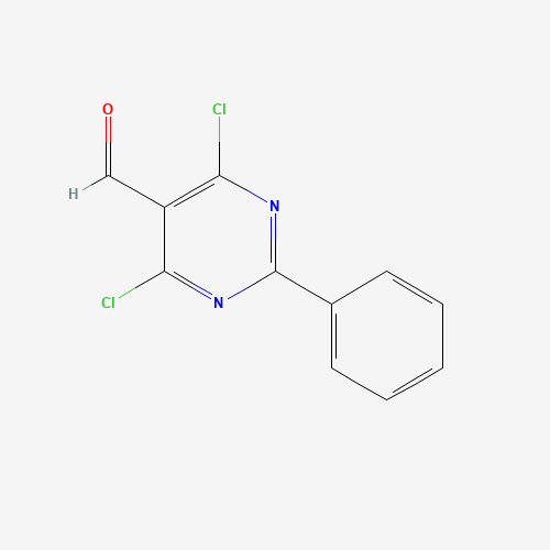 14160-92-0 5-Pyrimidinecarboxaldehyde,4,6-dichloro-2-phenyl- chemical structure
