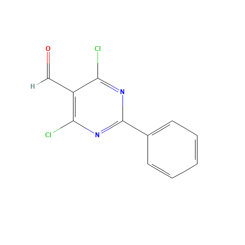 14160-92-0 5-Pyrimidinecarboxaldehyde,4,6-dichloro-2-phenyl- chemical structure