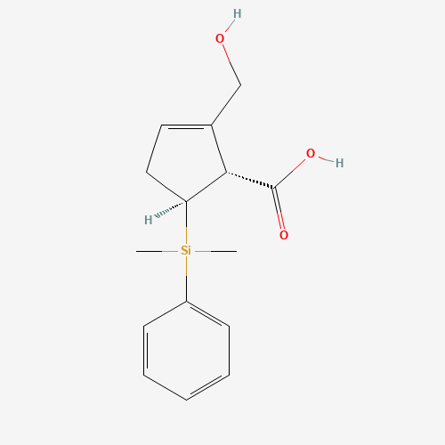 649761-21-7 (1R,5S)-5-(Dimethylphenylsilyl)-2-(hydroxymethyl)-2-cyclopentene-1-carboxylic acid chemical structure
