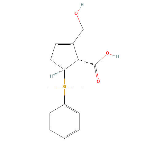 649761-21-7 (1R,5S)-5-(Dimethylphenylsilyl)-2-(hydroxymethyl)-2-cyclopentene-1-carboxylic acid chemical structure