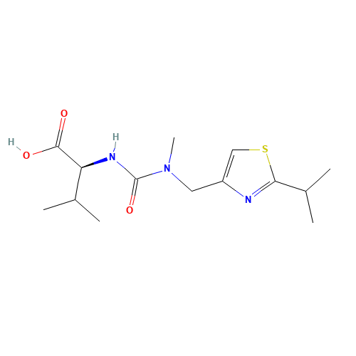 154212-61-0 (S)-2-(3-((2-Isopropylthiazol-4-yl)methyl)-3-methylureido)-3-methylbutanoic acid chemical structure