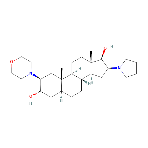 119302-20-4 (2b,3a,5a,16b,17b)-2-(4-Morpholinyl)-16-(1-pyrrolidinyl)androstane-3,17-diol chemical structure