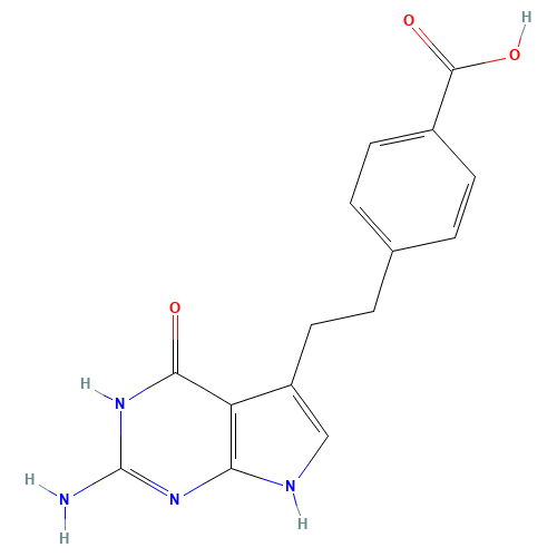 137281-39-1 4-[2-(2-Amino-4,7-dihydro-4-oxo-1H-pymol[2,3-d]pyrimodin-5-yl)ethyl]benzoic acid chemical structure
