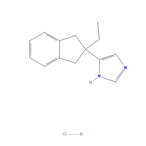 104075-48-1 1H-Imidazole,4-(2-ethyl-2,3-dihydro-1H-inden-2-yl)-,monohydrochloride chemical structure