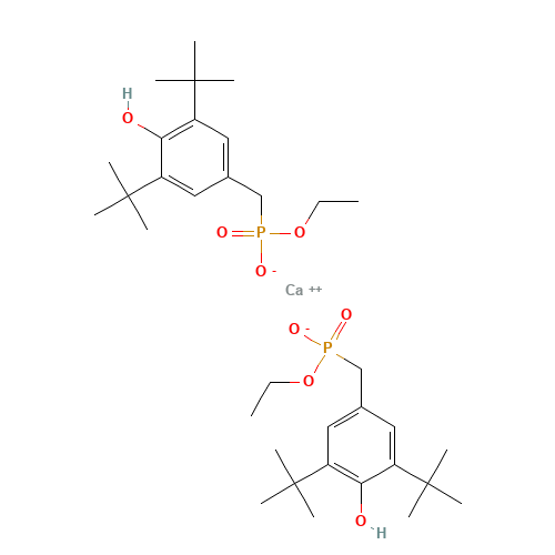65140-91-2 Calcium bis[monoethyl(3,5-di-tert-butyl-4-hydroxylbenzyl)phosphonate] chemical structure