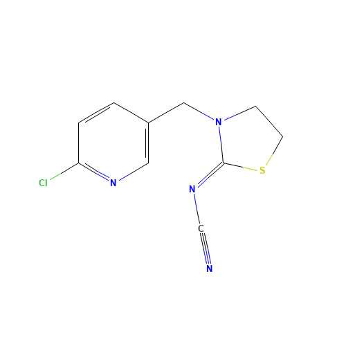 111988-49-9 (3-((6-Chloro-3-pyridinyl)methyl)-2-thiazolidinylidene)cyanamide chemical structure