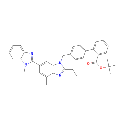 144702-26-1 4'-[[1,4'-Dimethyl-2'-propyl(2,6'-bi-1H-benzimidazol)-1'-yl]-methyl]-1,1'-biphenyl-2-carboxylic acid 1,1-dimethylethyl ester chemical structure