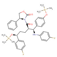272778-12-8 3-[(2R,5S)-5-(4-Fluorophenyl)-2-[(S)-[(4-fluorophenyl(amino)]][4-[trimethylsilyl]-oxy]phenyl]methyl]-1-oxo-5-[(trimethylsily)-oxy]pentyl]-4-phenyl-(4S)-2-oxazolidinone chemical structure