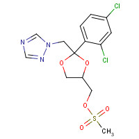 67914-86-7 cis-2-(2,4-Dichlorophenyl)-2-(1H-1,2,4-triazol-1-ylmethyl)-1,3-dioxolan-4-ylmethyl methanesulphonate chemical structure