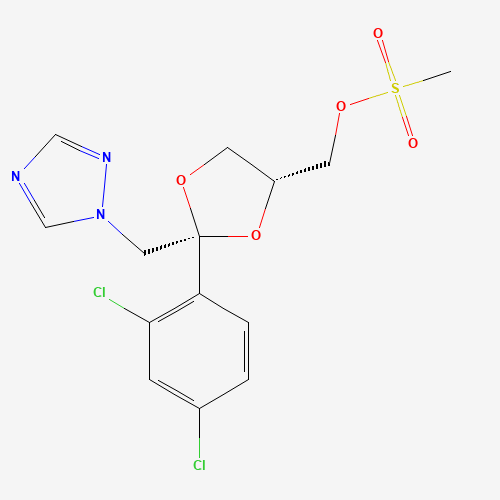 67914-86-7 cis-2-(2,4-Dichlorophenyl)-2-(1H-1,2,4-triazol-1-ylmethyl)-1,3-dioxolan-4-ylmethyl methanesulphonate chemical structure
