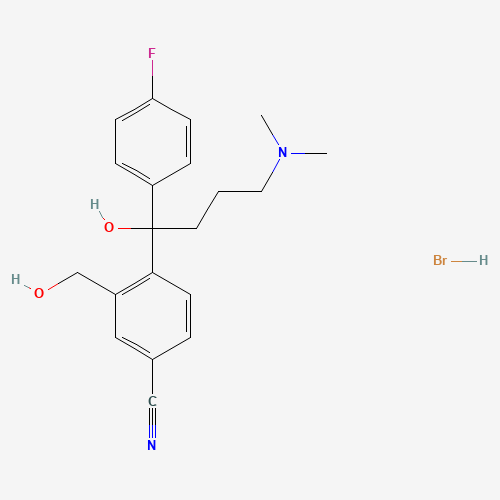 103146-26-5 4-[4-(Dimethylamino)-1-(4-fluorophenyl)-1-hydroxybutyl]-3-(hydroxymethyl)benzonitrile hydrobromide chemical structure