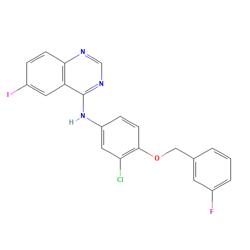 231278-20-9 N-[3-Chloro-4-(3-fluorobenzyloxy)phenyl]-6-iodoquinazolin-4-amine chemical structure