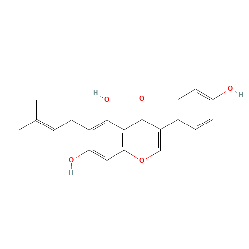 51225-30-0 3-(4-Hydroxyphenyl)-5,7-dihydroxy-6-(3-methyl-2-butenyl)-4H-1-benzopyran-4-one chemical structure