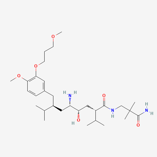 173334-57-1 (2S,4S,5S,7S)-7-(3-(3-Methoxypropoxy)-4-methoxybenzyl)-5-amino-N-(2-carbamoyl-2-methylpropyl)-4-hydroxy-2-isopropyl-8-methylnonanamide hydrochloride chemical structure