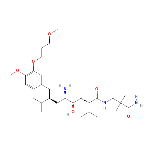 173334-57-1 (2S,4S,5S,7S)-7-(3-(3-Methoxypropoxy)-4-methoxybenzyl)-5-amino-N-(2-carbamoyl-2-methylpropyl)-4-hydroxy-2-isopropyl-8-methylnonanamide hydrochloride chemical structure