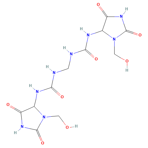 39236-46-9 N,N-methylenebis N'-1-(hydroxymethyl)-2,5-dioxo-4-imidazolidinyl urea chemical structure
