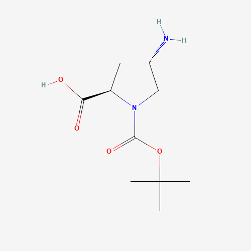 132622-78-7 (2R,4S)-1-BOC-4-AMINO-PYRROLIDINE-2-CARBOXYLIC ACID chemical structure
