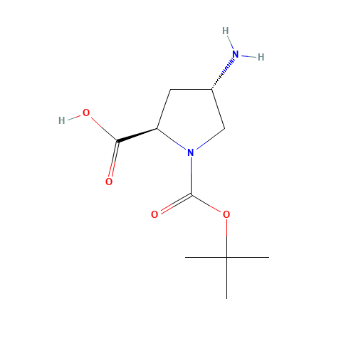132622-78-7 (2R,4S)-1-BOC-4-AMINO-PYRROLIDINE-2-CARBOXYLIC ACID chemical structure