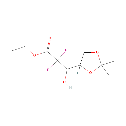95058-92-7 Ethyl (3R,S)-2,2-difluoro-3-hydroxy-3-(2,2-dimethyldioxolan-4-yl)propionate chemical structure
