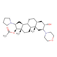 119302-24-8 (2b,3a,5a,16b,17b)-17-Acetoxy-3-hydroxy-2-(4-morpholinyl)-16-(1-pyrrolidinyl)androstane chemical structure