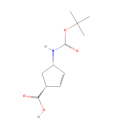 151907-80-1 (+)-(1R,4S)-N-BOC-4-AMINOCYCLOPENT-2-ENECARBOXYLIC ACID chemical structure