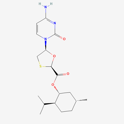 147027-10-9 (1R,2S,5R)-Menthyl-(2R,5S)-5-(4-amino-2-oxo-2H-pyrimidin-1-yl)-[1,3]oxathiolane-2-carboxylic acid chemical structure