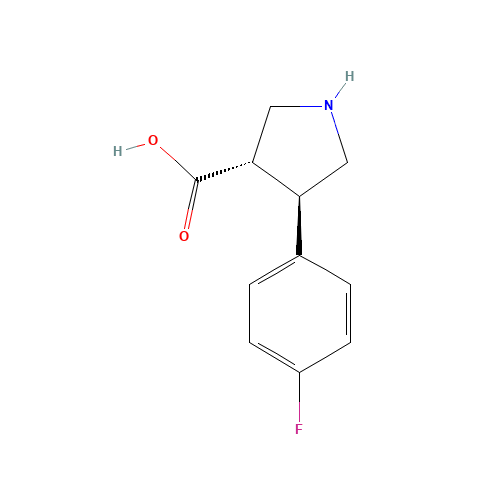 1047651-77-3 (3S,4R)-4-(4-FLUOROPHENYL)PYRROLIDINE-3-CARBOXYLIC ACID chemical structure