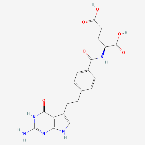 137281-23-3 N-[4-[2-(2-Amino-4,7-dihydro-4-oxo-1H-pyrrolo[2,3-d]pyrimidin-5-yl)ethyl]benzoyl]-L-glutamic acid disodium salt chemical structure