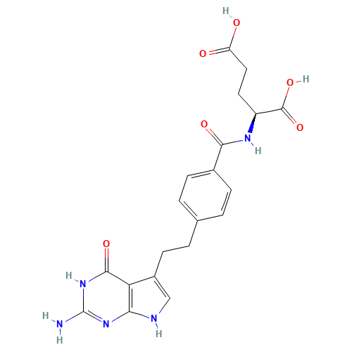 137281-23-3 N-[4-[2-(2-Amino-4,7-dihydro-4-oxo-1H-pyrrolo[2,3-d]pyrimidin-5-yl)ethyl]benzoyl]-L-glutamic acid disodium salt chemical structure