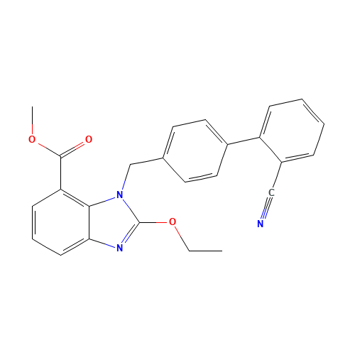 139481-44-0 Methyl 1-[(2'-cyanobiphenyl-4-yl)methyl]-2-ethoxy-1H-benzimidazole-7-carboxylate chemical structure