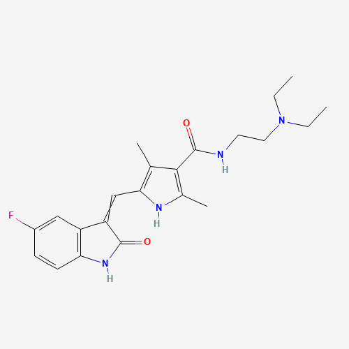 342641-94-5 N-(2-(Diethylamino)ethyl)-5-((5-fluoro-2-oxoindolin-3-ylidene)methyl)-2,4-dimethyl-1H-pyrrole-3-carboxamide chemical structure
