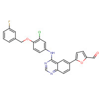 231278-84-5 5-[4-((3-Chloro-4-((3-fluorobenzyl)oxy)phenyl)amino)quinazolin-6-yl]-2-furaldehyde chemical structure