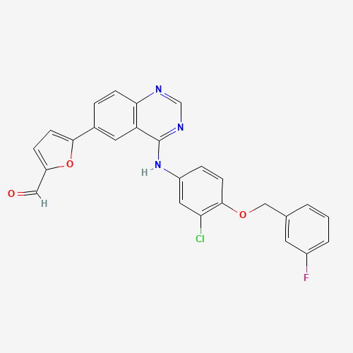 231278-84-5 5-[4-((3-Chloro-4-((3-fluorobenzyl)oxy)phenyl)amino)quinazolin-6-yl]-2-furaldehyde chemical structure