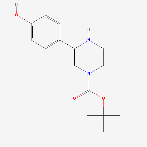 889956-81-4 3-(4-HYDROXY-PHENYL)-PIPERAZINE-1-CARBOXYLIC ACID TERT-BUTYL ESTER chemical structure