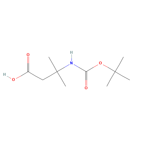 129765-95-3 3-TERT-BUTOXYCARBONYLAMINO-3-METHYL-BUTYRIC ACID chemical structure