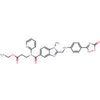 872728-84-2 .beta.-Alanine,N-[[2-[[[4-(2,5-dihydro-5-oxo-1,2,4-oxadiazol-3-yl)phenyl]amino]methyl]-1-methyl-1H-benzimidazol-5-yl]carbonyl]-N-2-pyridinyl-,ethyl ester chemical structure