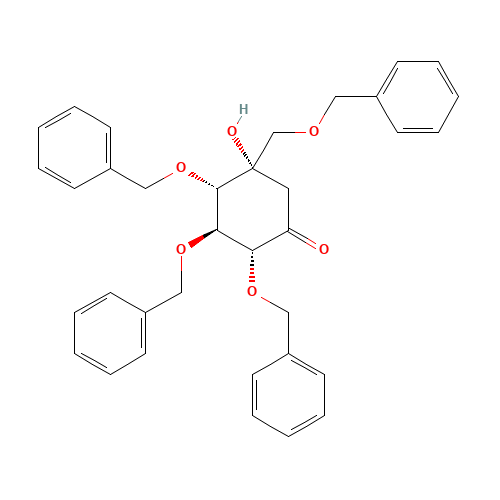 115250-38-9 (2R,3S,4S,5S)-5-Hydroxy-2,3,4-tris(phenylmethoxy)-5-[(phenylmethoxy)methyl]-cyclohexanone chemical structure