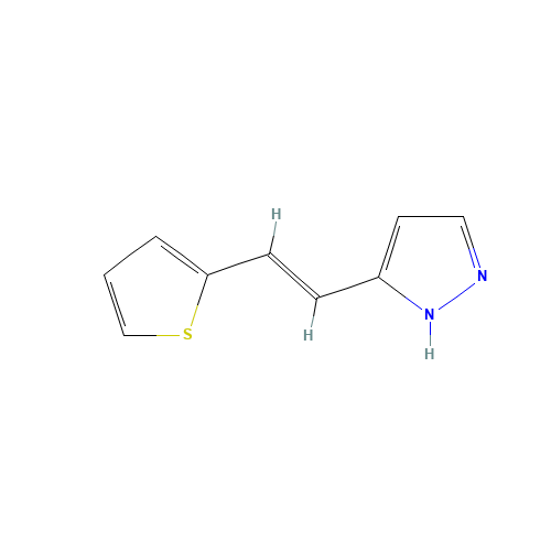 500128-99-4 (E)-5-(2-(thiophen-2-yl)vinyl)-1H-pyrazole chemical structure