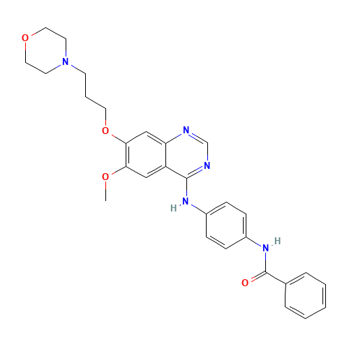 331771-20-1 N-[4-[[6-METHOXY-7-[3-(4-MORPHOLINYL)PROPOXY]-4-QUINAZOLINYL]AMINO]PHENYL]BENZAMIDE chemical structure