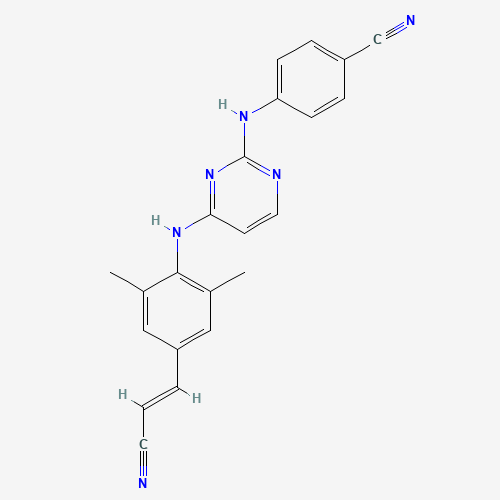 500287-72-9 4-[[4-[[4-[(E)-2-cyanoethenyl]-2,6-dimethyl-phenyl]amino]pyrimidin-2-yl]amino]benzonitrile chemical structure