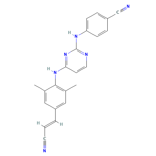 500287-72-9 4-[[4-[[4-[(E)-2-cyanoethenyl]-2,6-dimethyl-phenyl]amino]pyrimidin-2-yl]amino]benzonitrile chemical structure