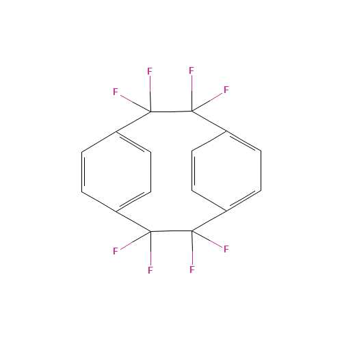 3345-29-7 2,2,3,3,8,8,9,9-Octafluorotricyclo[8.2.2.24,7]hexadeca-4,6,10,12,13,15-hexaene chemical structure