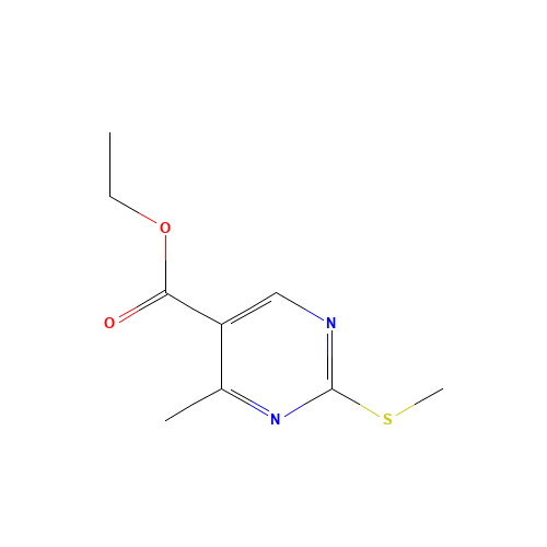 7234-25-5 4-METHYL-2-METHYLSULFANYL-PYRIMIDINE-5-CARBOXYLIC ACID ETHYL ESTER chemical structure