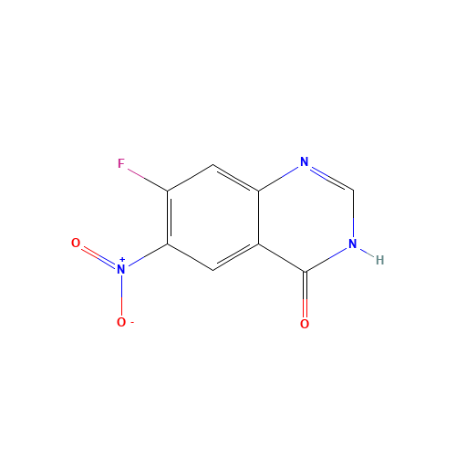 162012-69-3 7-Fluoro-6-nitro-4-hydroxyquinazoline chemical structure