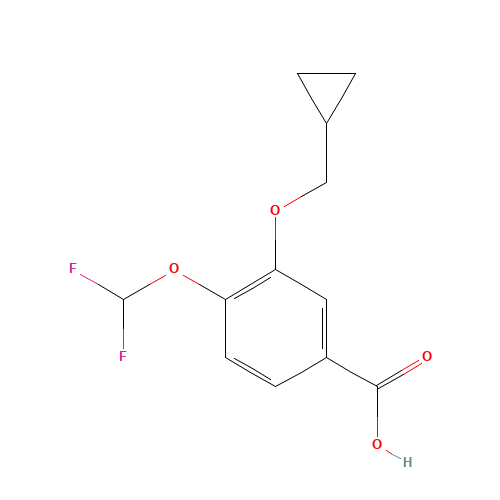 162401-62-9 3-Cyclopropylmethoxy-4-difluoromethoxy-benzoic acid chemical structure