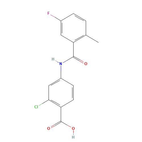 168080-49-7 2-chloro-4-(5-fluoro-2-methylbenzamido)benzoic acid chemical structure