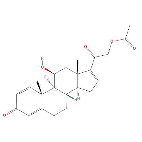 1250-85-7 21-Acetoxy-9a-fluoro-11b-hydroxypregna-1,4,16-triene-3,20-dione chemical structure