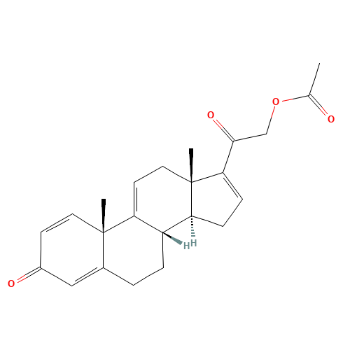 37413-91-5 21-(Acetyloxy)-pregna-1,4,9(11),16-tetraene-3,20-dione chemical structure