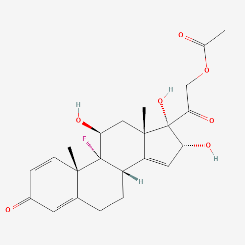131918-74-6 (11b,16a)-21-(Acetyloxy)-9-fluoro-11,16,17-trihydroxy-pregna-1,4,14-triene-3,20-dione chemical structure
