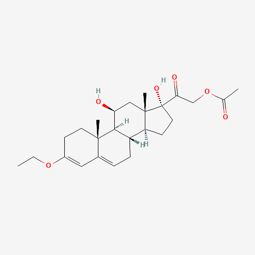 56736-68-6 (11b)-21-(Acetyloxy)-3-ethoxy-11,17-dihydroxy-pregna-3,5-dien-20-one chemical structure